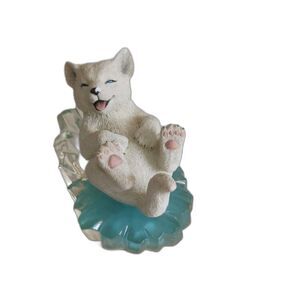 Hamilton Collection Arctic Antics Cool Slide White Wolf Dog Figurine 1998 READ